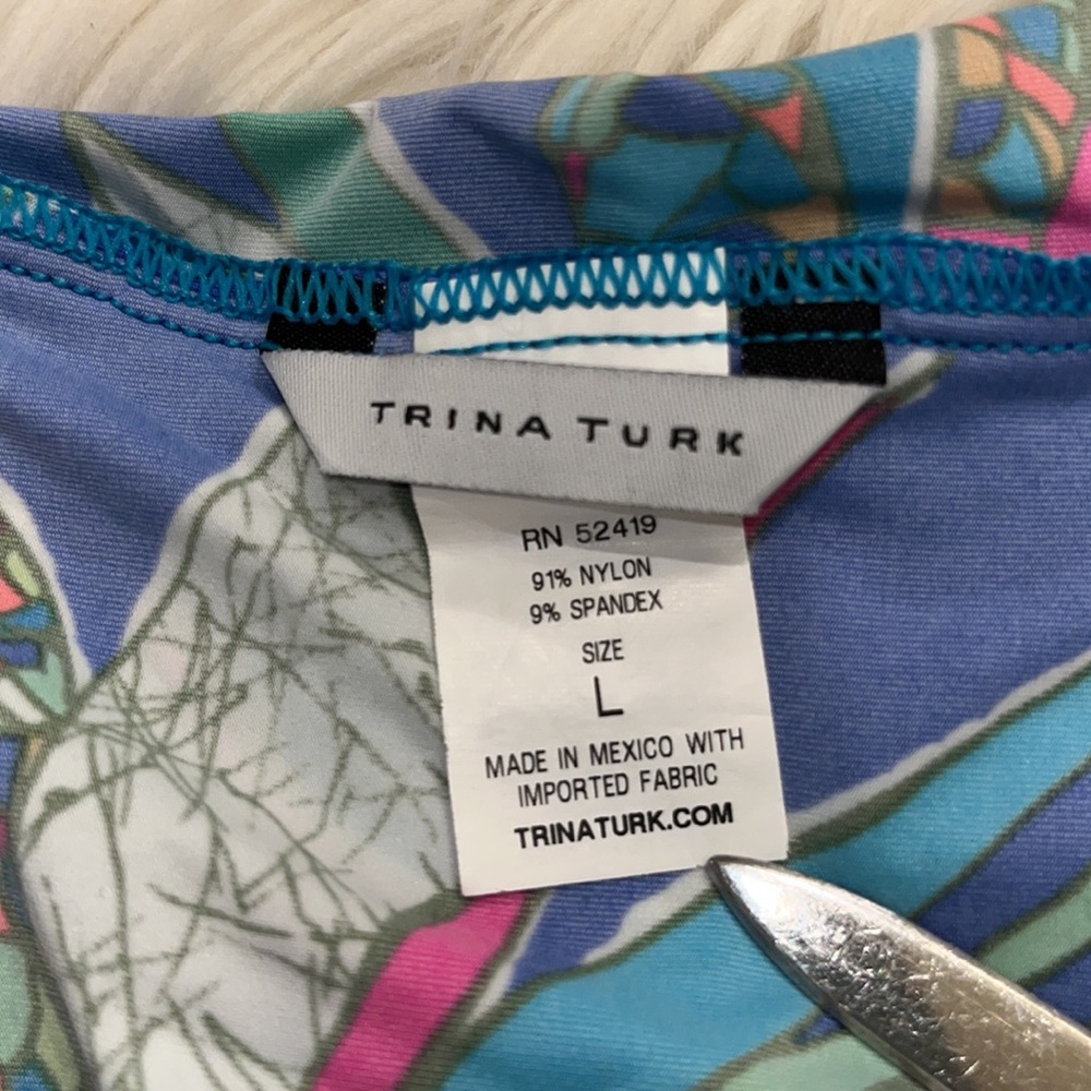 NWOT Trina Turk Multicolored Floral Print Swim Cover-Up Tunic Dress - Picture 10 of 11